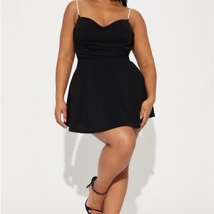 Lia Crepe Knit Mini Dress - Black